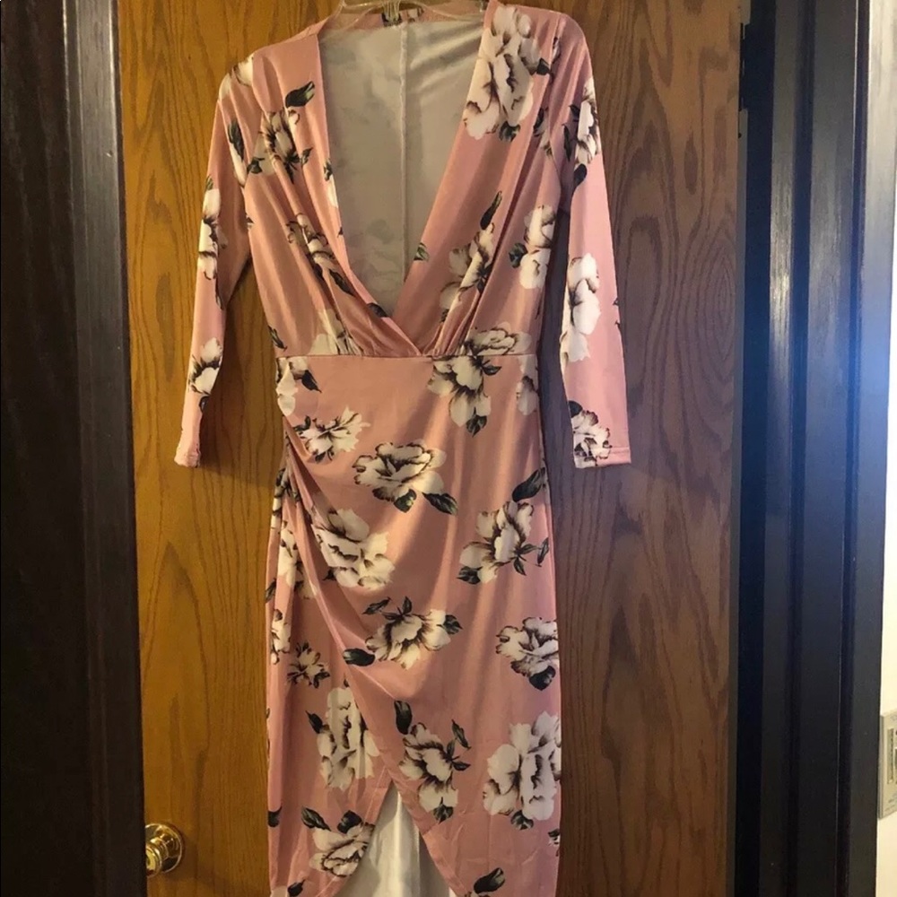 Pink floral dress